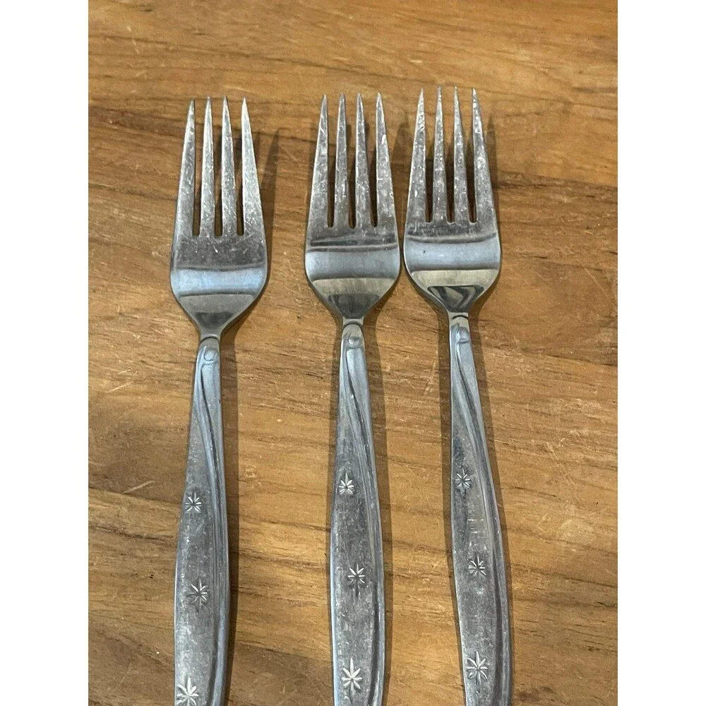 National Stainless STARETTE- 3 Atomic Star lunch forks